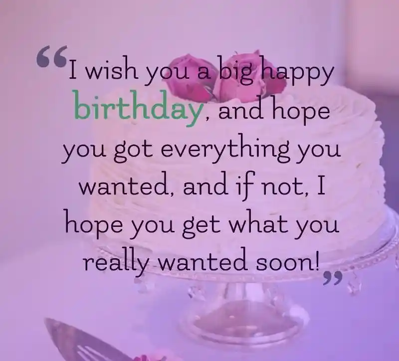I wish you a big happy birthday and hope you got..